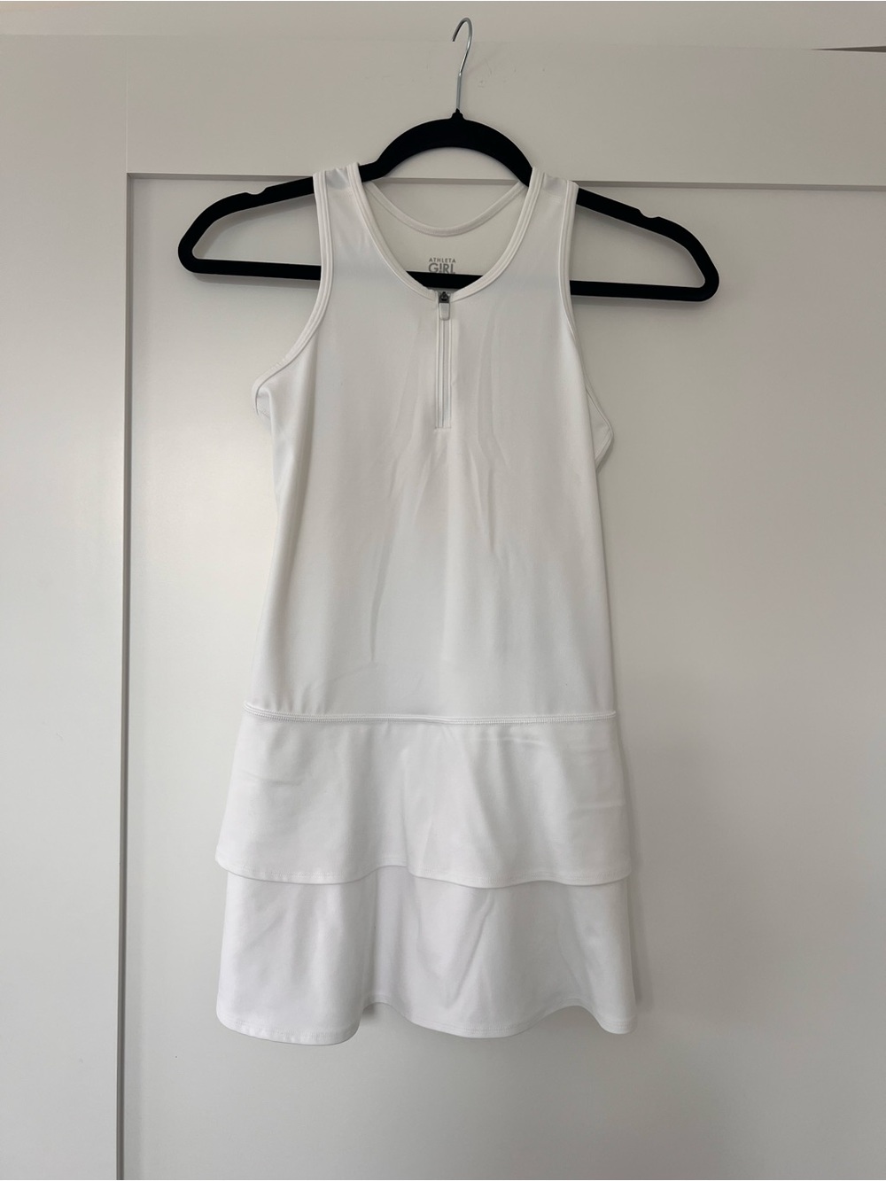 Athleta White Girls' Athletic Tank Dress with Front Zip